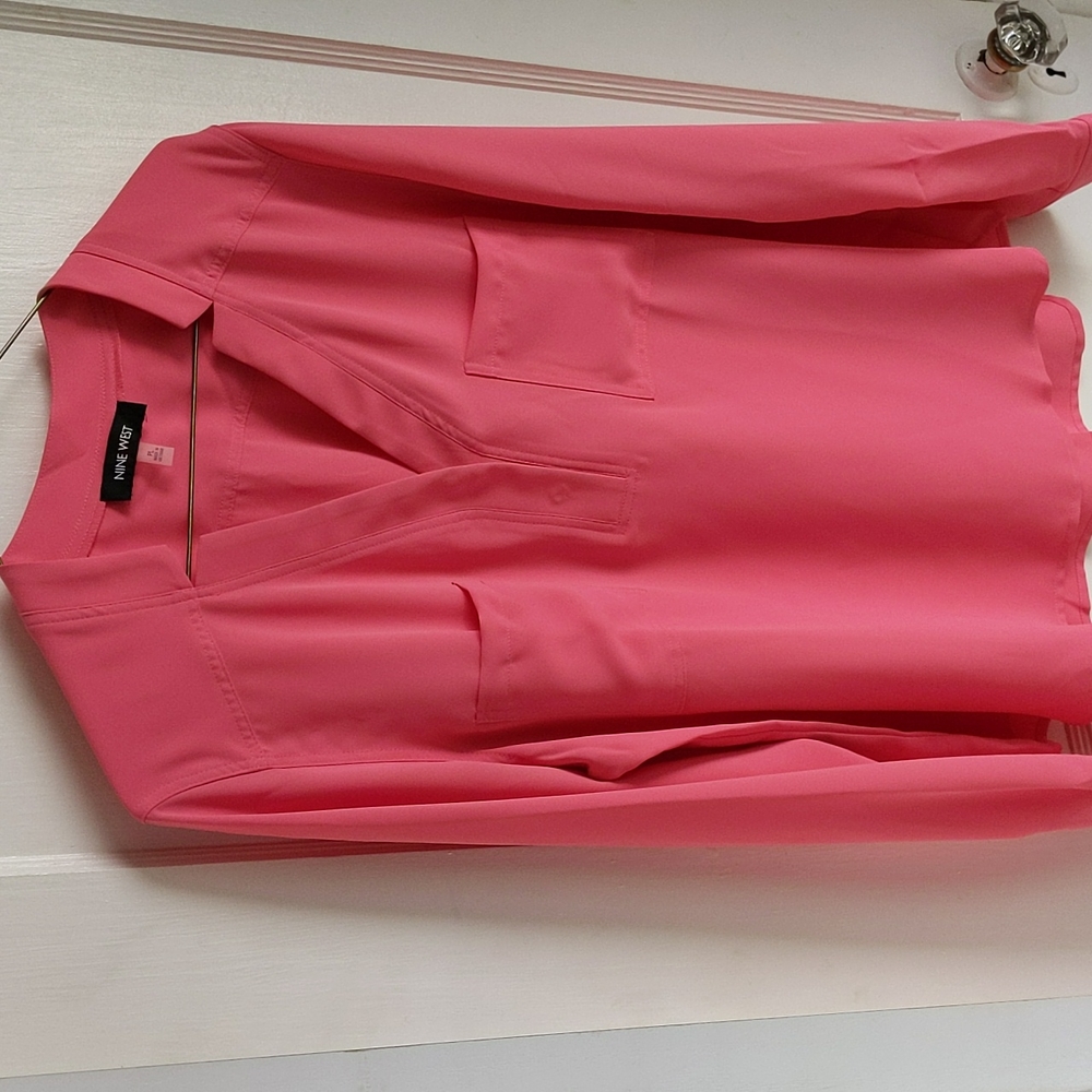 NWT - Nine West LSleeve blouse - Salmon